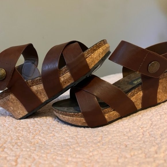 Natural Reflections Shoes - Natural Reflections Sydnie Wedge Sandals 7M